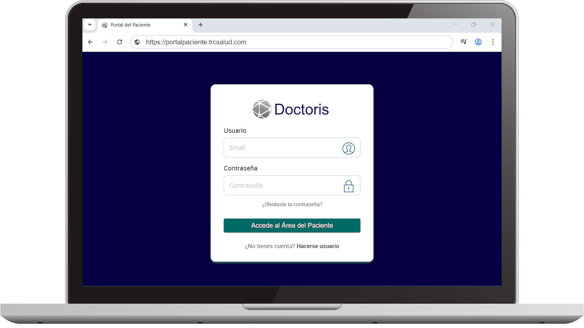 Portal del Paciente en laptop
